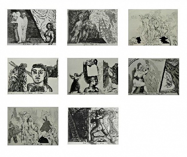 DEBORAH BELL, Little Morals<br /><br />set of 8
1991, Etching and drypoint