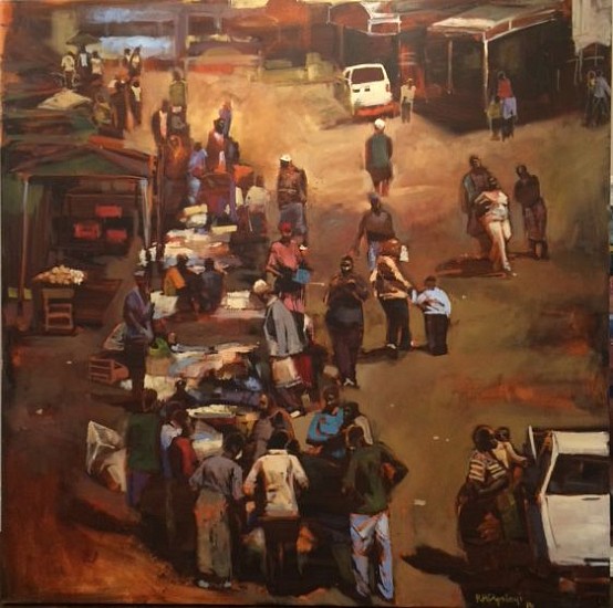 RICKY DYALOYI, Sellers and Buyers
2015, Mixed media on canvas