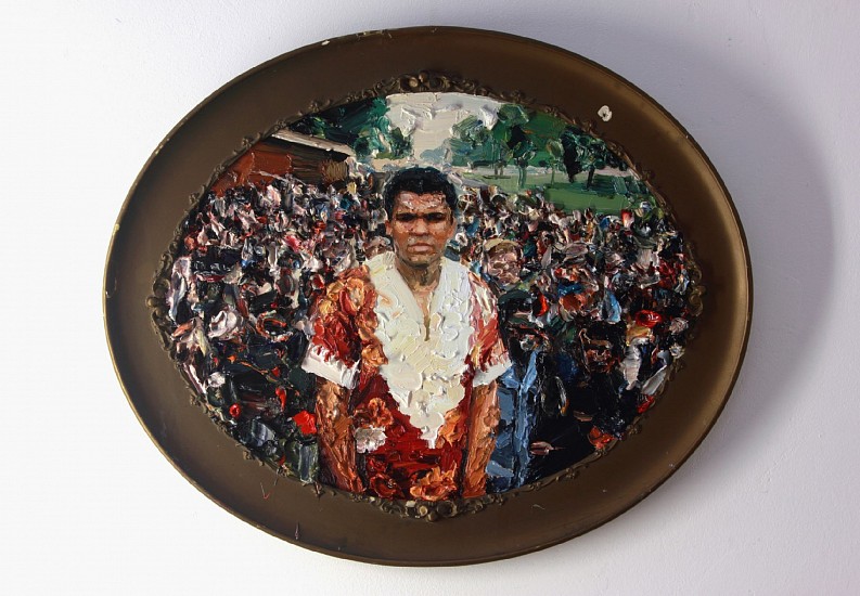NIGEL MULLINS, Muhammad Ali in the DRC
2016, OIL ON SUPERWOOD AND FRAME