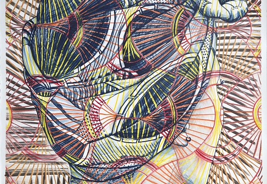 Frontal Knot Scarf, 114 x 90, chalk pastel, 2016