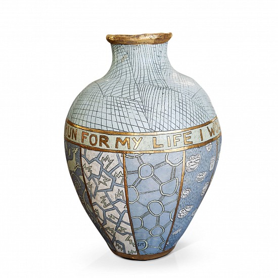 LUCINDA MUDGE, If I Ever Had to Run For My Life I Would Probably Die
Ceramic, gold lustre