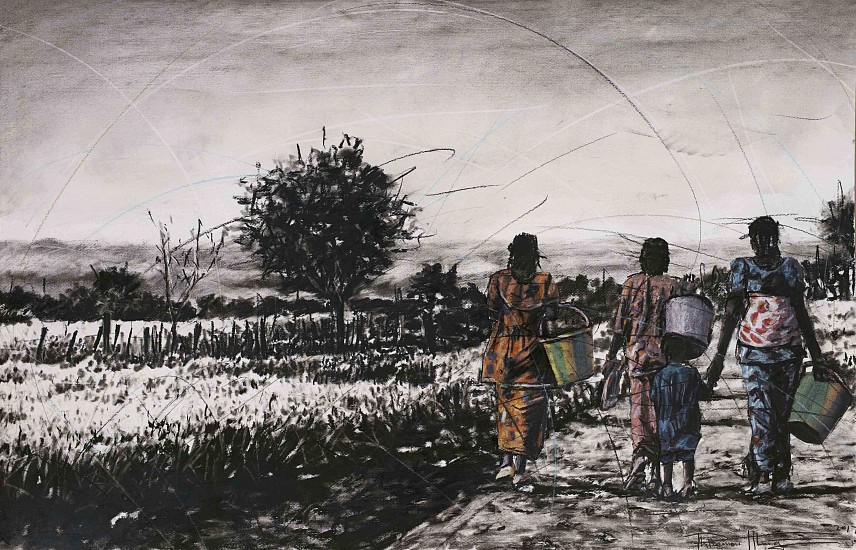 PHILLEMON HLUNGWANI, Rirhandzu ra manana ri ni matimba (The Power of a Mother's Love) II
Charcoal and pastel on paper