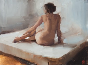 Nude On White Bed