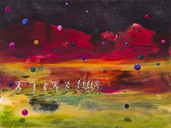 Beezy Bailey RAINBOW RACE, oil on canvas, 90 X 120 CM