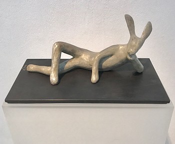 reclining hare maquette