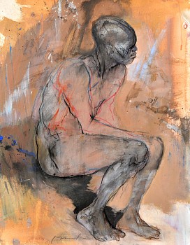 Franta Homme Rose mixed technique on paper mounted on canvas 65 x 50cm