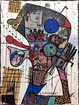 Blessing Ngobeni Portaits of the Struggle IV mixed media on canvas 104 x 80cm