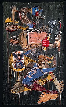 The Power of Caring, mixed media on canvas, 157 x 92 cm