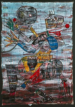 Dancing in my Land II, mixed media on canvas, 160 x 110 cm