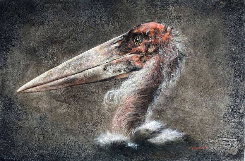 CLAUDE JAMMET, Marabou
Oil on paper mounted on canvas