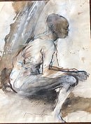 Homme de Profil 32 x 24 ink on paper