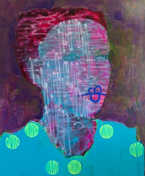 Liversage EVAKUA1118 1.5mx 1.8m mixed media with acrylic, spray and marker