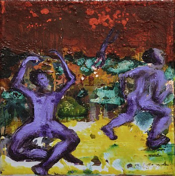 Beezy Bailey, Gott Go, oil on canvas, 20 x 20 cm