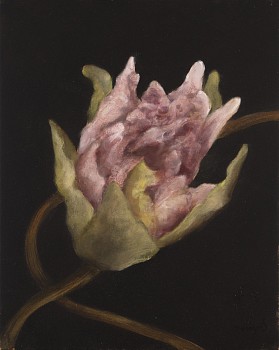 Shany van den Berg, Lily Portrait X, oil on board, 30 x 24 cm