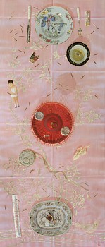 The Caged Bird Dreams of Clouds, oil on linen, 140 x 60 cm