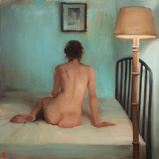 SASHA HARTSLIEF, Seated Nude with Blue Wall
Oil on canvas
