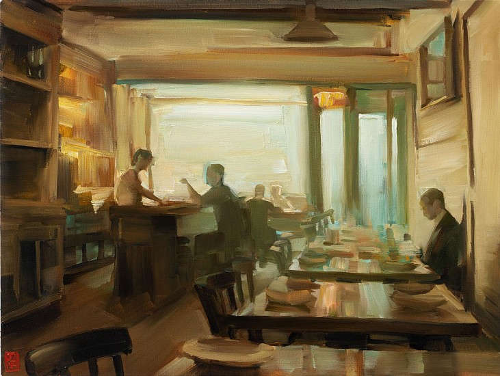SASHA HARTSLIEF, Quiet Cafe
Oil on canvas