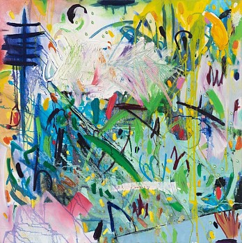 Liza Grobler, Electric Storms and Shopping Malls, 100 x 100 cm