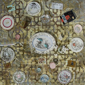 Caryn Scrimgeour, Entangled, oil on canvas, 150 x 150 cm