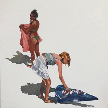 denby meyer packing watercolour on board 32 x 35 cm