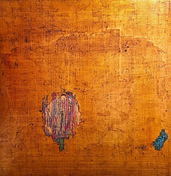 Uzac oil and goldleaf on canvas 150 x 150 cm FAC1759