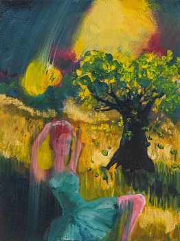 Beezy Bailey, Love Rising Love Falling, Oil on canvas, 40.5 x 30.5cm