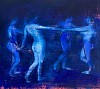 Louise Mason, Circle Dance, Oil on board, 20 x 20 cm