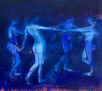 Louise Mason, Circle Dance, Oil on board, 20 x 20 cm