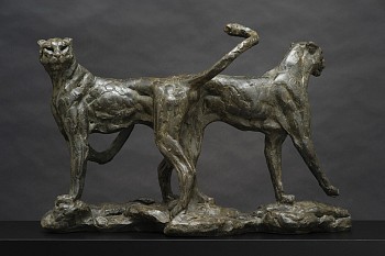 Dylan Lewis, S437 Cheetah Pair IV Maquette, Bronze, Ed.10 of 15, 46 x 31 x 68 cm