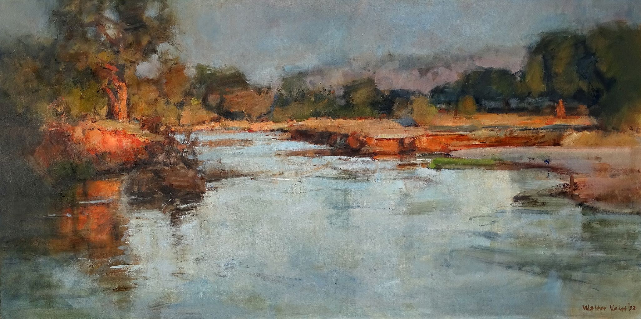 Luvuvhu River at Dusk 80cm x 160cm Oil on Canvas web size