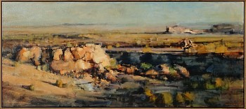 Mapungubwe Landscape with Baobab Tree, Limpopo, 70cm x 160cm, Oil on Canvas