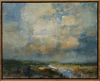 Olifants River with Rain Cloud, Central Kruger, 40cm x50cm, Oil on Canvas