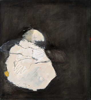 Lorienne Lotz, This is my land,Oil and charcoal on canvas, 50x50 cm FAC2242