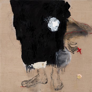Lorienne Lotz, Cross my heart, Oil and charcoal on linen, 90x90 cm FAC2240