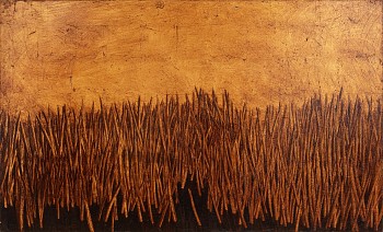 Phillipe Uzac, Fields I, Gold leaf and oil on canvas, 90x150 cm, FAC2286