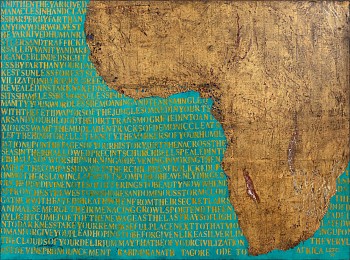 Phillipe Uzac, Ode to Africa, Gold leaf and oil on canvas,45x85 cm, FAC2280