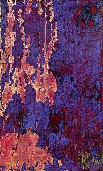 Phillipe Uzac, Scratched Blue, Gold leaf and oil on canvas, 150x90 cm, FAC2282