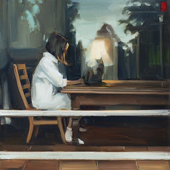 SASHA HARTSLIEF, Girl With Cat
Oil on canvas