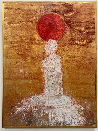 GUY FERRER, Rosa Rubea
oil and liquid gold on canvas