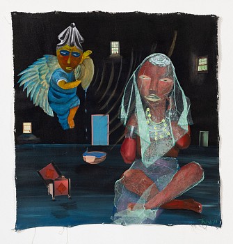 Teresa Kutala Firmino, Even the darkness is not dark to me, the night is as bright as the day, mixed media on canvas, 76 x 76 cm, FAC2376 (1)