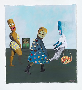 Teresa Kutala Firmino, My wailing turned into dancing, my sackcloth was removed and I was clothed with joy, mixed media on canvas, 100 x 91 cm, FAC2383 (3)