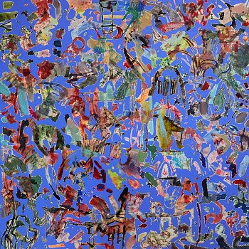 Emalie Bingham, Foundation, mixed media on canvas, 101.6 x 101.6 cm Very low res