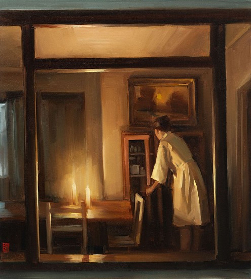 SASHA HARTSLIEF, Interior with candlelight
Oil on canvas