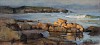 walter voigt last light on wedge beach plettenberg bay oil on canvas 70 x 150 cm c matt slater hr 3