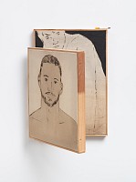 Brett Seiler, Fabio Resting on Callum's Chest (diptych), bitumen and roof paint on canvas (c) Mike Hall LR (1)