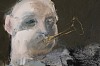 Lorienne Lotz, Blowing His Own Trumpet, oil and charcoal on canvas, 50 x 50 cm (c) Matt Slater LR (detail 2)