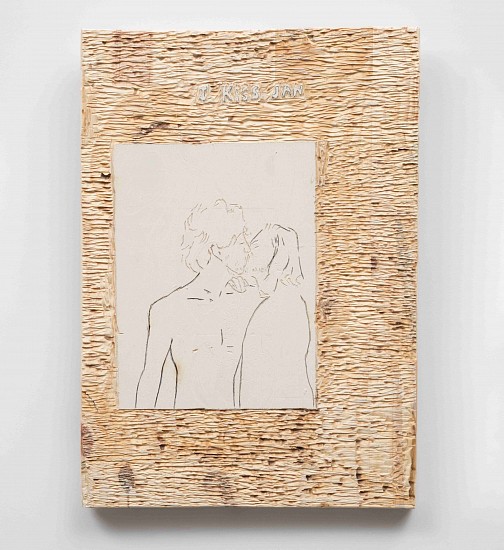 BRETT CHARLES  SEILER, I Kiss Jan, from Disposable Camera
engraving on painted wood