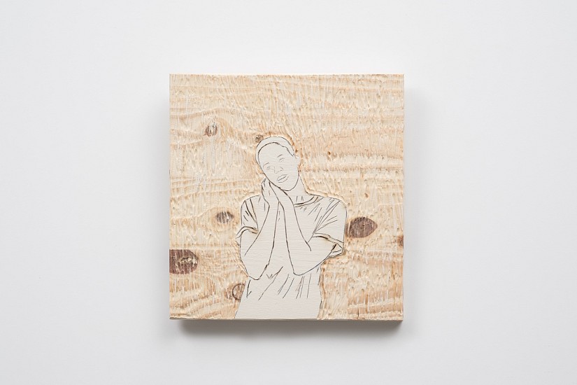 BRETT CHARLES  SEILER, Nap
engraving on painted wood