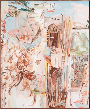 jeanne hoffman now a landscape now a room acrylic on italian cotton 120 x 100 cm c matt slater hr 1