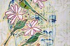 Gary Stephens, Paul with Malachite Sunbirds 70 x 57 cm chalk pastel and newsprint collage on paper HR (detail)